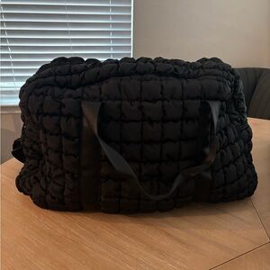 Black Quilted Weekender Bag